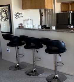 Leather barstools & tables with chairs