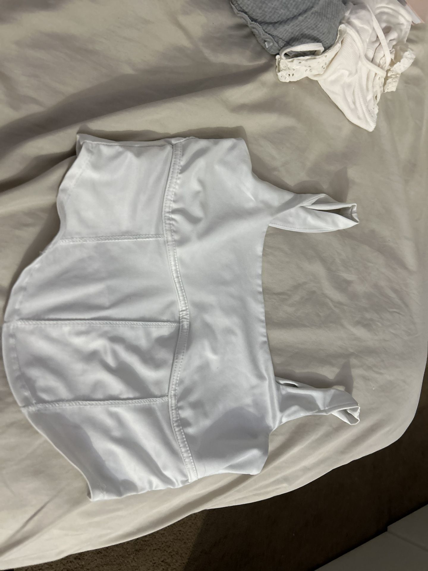 White M Tank Crop Top