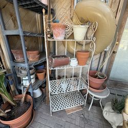 White Wrought Iron Plant Stand Or Garden Rack