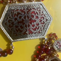 Brand New Glass & Enamel Necklace Set