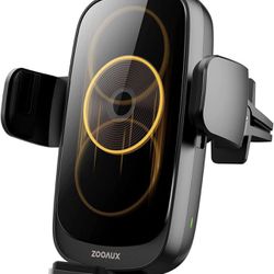 [Auto-Alignment Coil Version] ZOOAUX Wireless Car Charger, 15W Auto Clamping Car Charger Mount Air Vent Charging Phone Holder for iPhone 15 14 13 12 1
