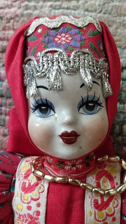 Vintage Russian porcelain doll 1940s great condition 👌 no chips/cracks