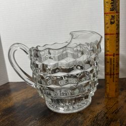 Fostoria American Cubist 6" Tall Water Pitcher with Ice Guard