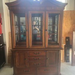 China Cabinet, Coffee and End Table, Bench with Storage, Bed Frame with Headboard and Footboard 
