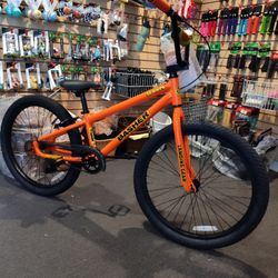 NEW 2025 SE BASHER 24 OUTRAGEOUS ORANGE SINGLE SPEED FREESTYLE KIDS YOUTH BOYS GIRLS BIG BMX BIKE