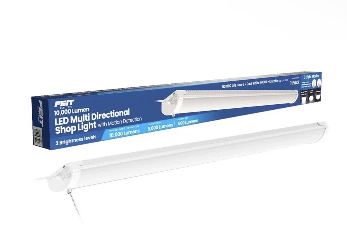 Feit Electric 10,000 Lumen Multi Directional Shop Light with Motion Sensor NEW