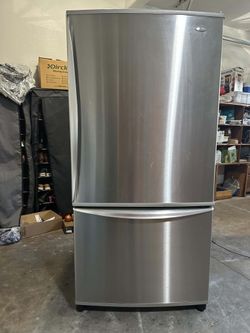 Amana bottom freezer  stainless steel fridge