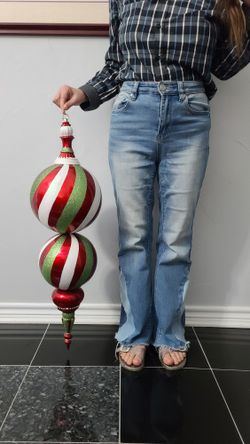 3 Large Christmas Finial Ornaments (31 inch length)