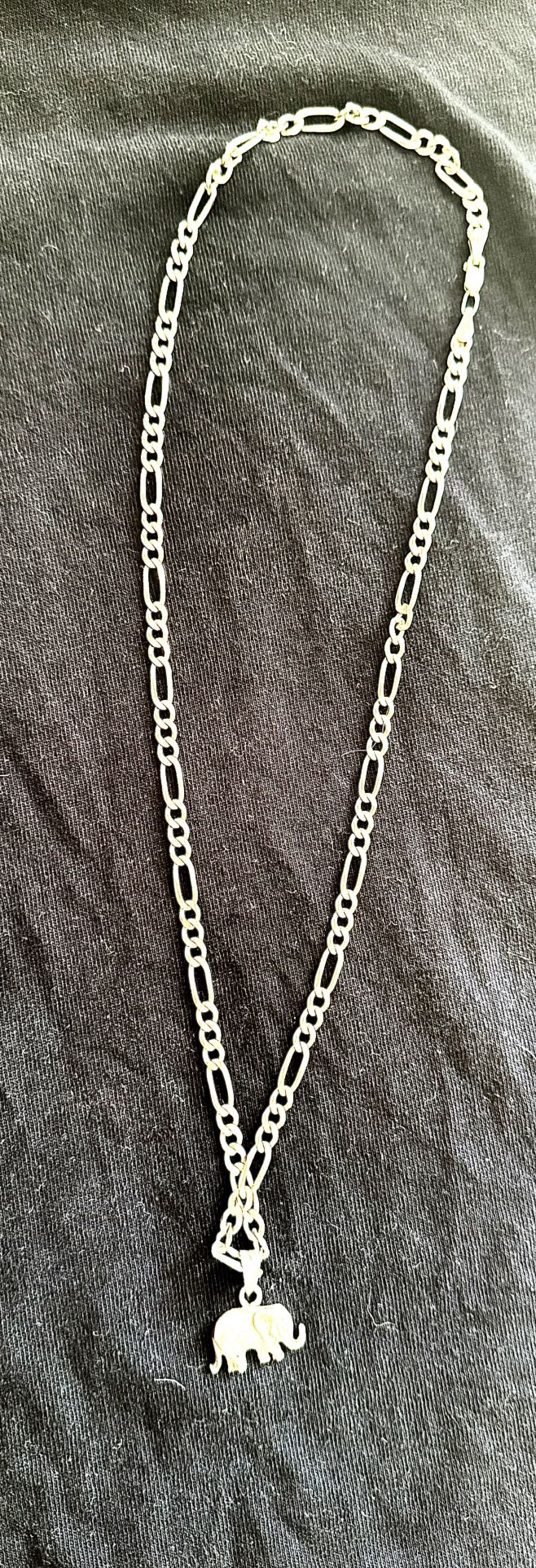 Sterling Silver Chain With A Elephant Phendant