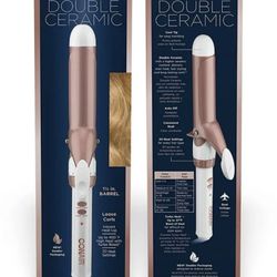 1.25 “ Conair Double Ceramic Curling Iron - Rose Gold & White