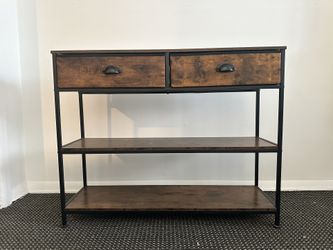 🚨 MOVING SALE! Wide 2-Drawer Fabric Storage Dresser - Brown/Tan & Dark Frame