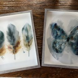 Wood framed Nature Art 2 Piece