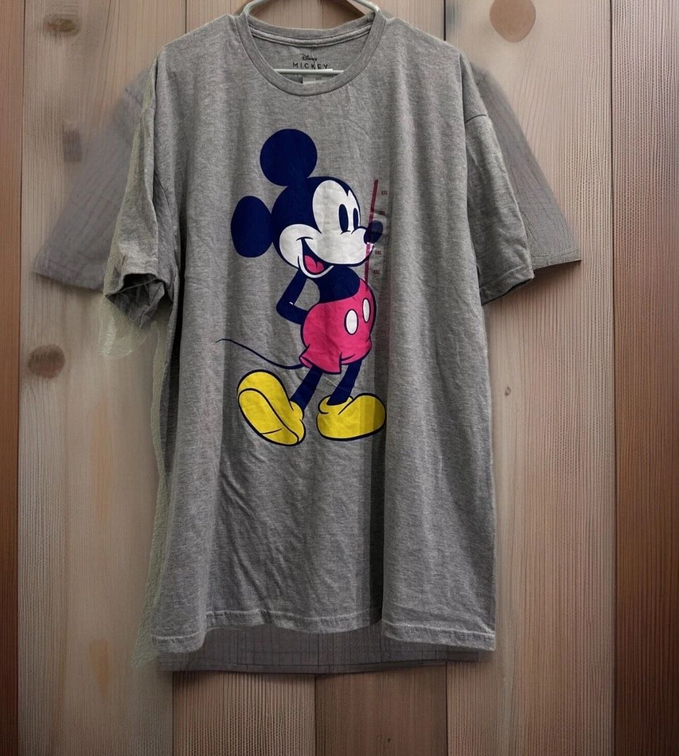Disney T-shirt Mickey Mouse For Adult Unisex Size XXL Heather Gray NWT