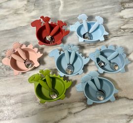 Silicone Suction Bowls Dinosaur Shaped