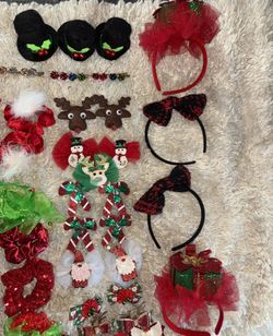 Bundle Of Christmas Bows And Clips For Girls