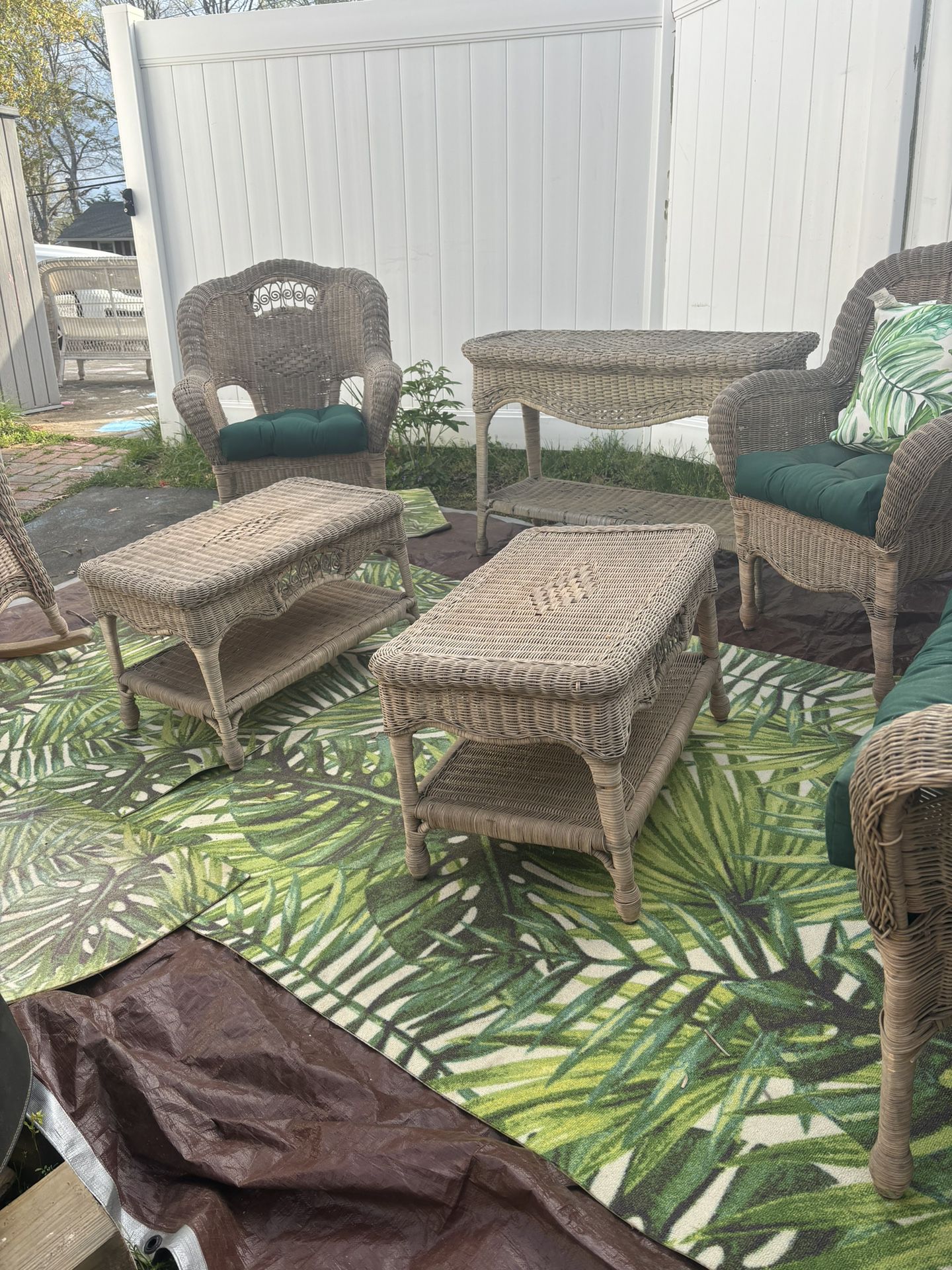 Wicker Furniture Set With Cushions