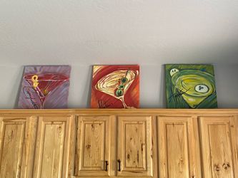 Set of 3 Martini Cocktail Canvas Prints