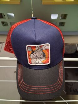 Bugs Bunny Trucker Hat Blue Red Black Colorblock Mesh Back Adjustable Cap