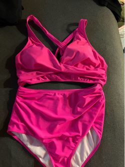 Hot Pink High Waisted Bikini Swimsuit XL