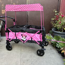 Delta Children Disney Minnie Mouse Stroller Wagon With Canopy. New, No Box.