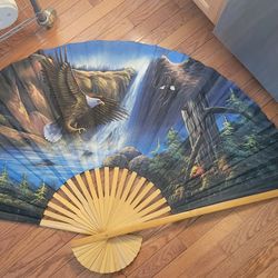 Ex-lrg Fan With Bald Eagle