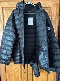 Coach Down Jacket Signature Black Mens size 2XL bubble puffer padded jacket NWT