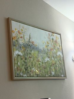 Framed Wildflower Meadow Canvas Wall Art