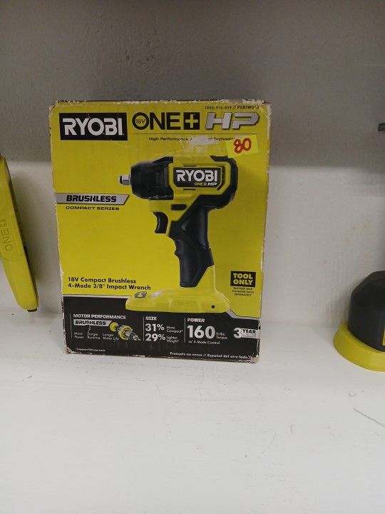 RYOBI New Brushless 18v Compact 3/8 Impact Wrench