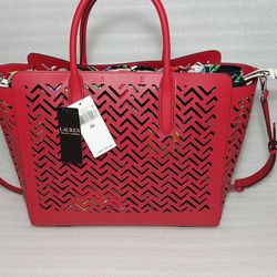 RALPH LAUREN designer handbag. Red. Brand new with tags Women's purse 