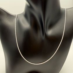 Diamond Cut Rope Chain - 925 Silver - 20" 1.3mm