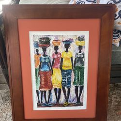 Bright Dankyi Mensah Original Acrylic Painting – Framed African Art