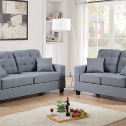 Brand New Light Grey Sofa and Loveseat