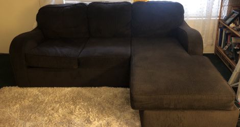 Sectional brown polyester couch Last Week And Then I’m Letting It Go! Give Me Your Best Offer! 