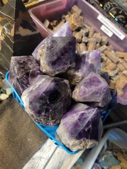 Huge Amethyst Points Set With Natural Root ...