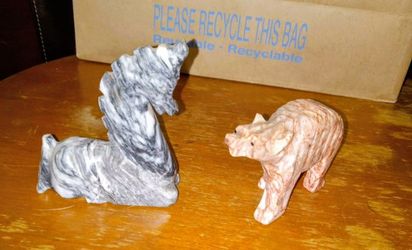 Set of hand carved marble figurines