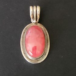 Silver And Maybe Coral Pendant.  Franco