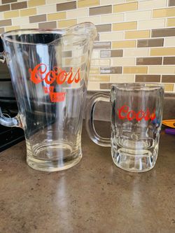 Coors pitcher and beer mug