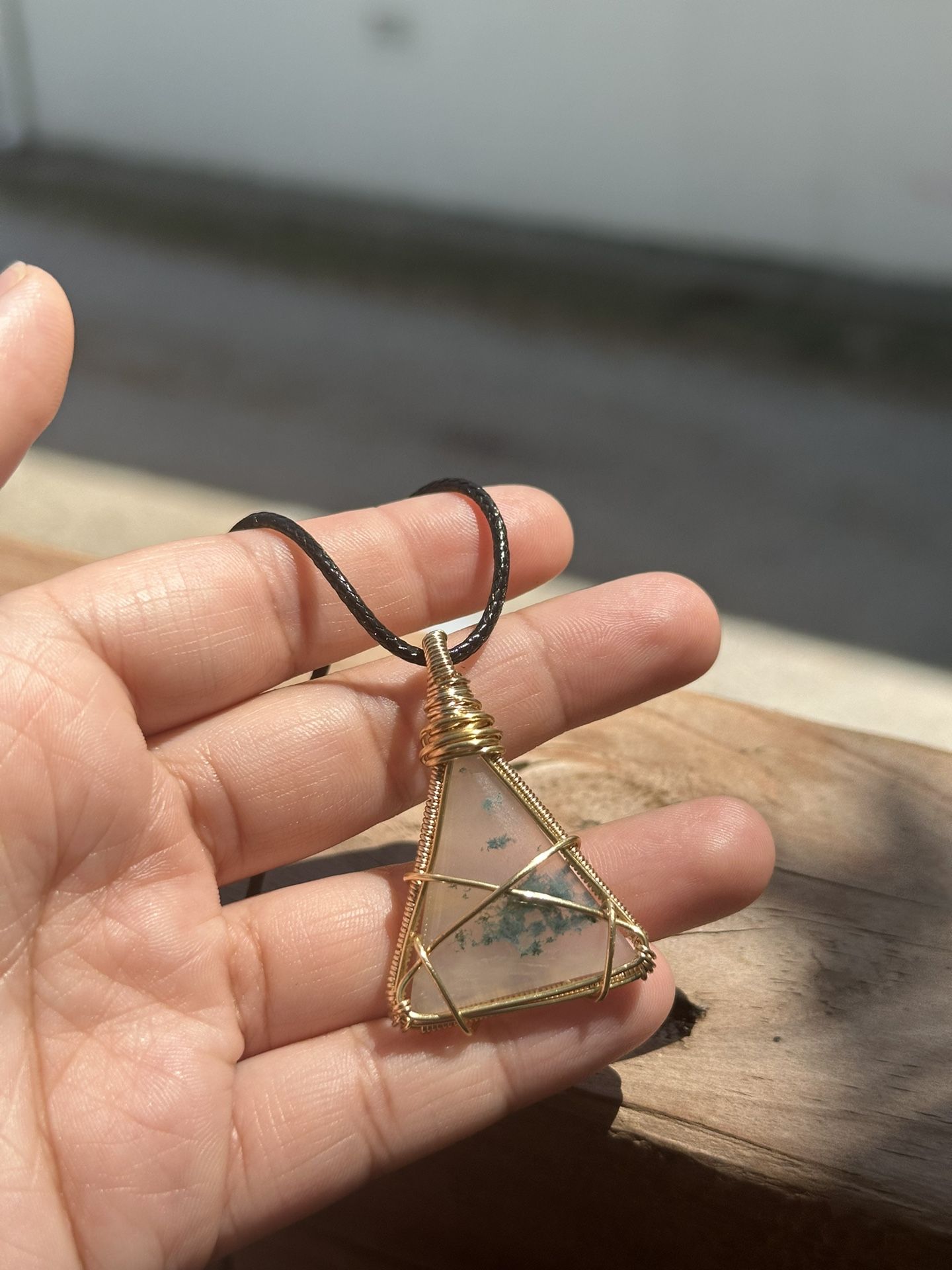 Moss Agate Pendant Necklace
