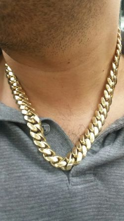 14K GOLD miami cuban link chain hand made 13mm 250 grams 2o inch long