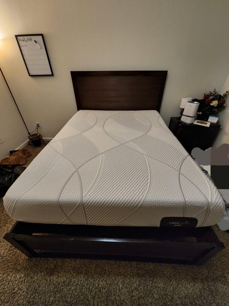 Queen Size Mattress (w/box spring) & Bed Frame