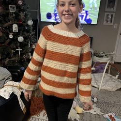 Striped Crochet Handmade Sweater
