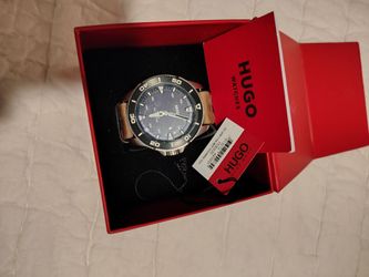 Hugo Boss Diver-Style Watch with Brown Leather Strap
