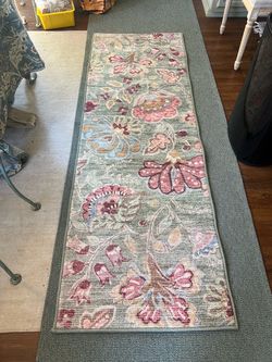 Threshold Floral Memory Foam Runner Rug Sage Green 84 inches x 28 inches