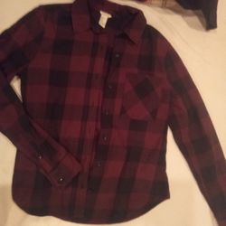 Womens Long Sleeve Plaid Shirt button Up