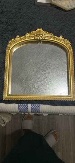 Gold Ornate Arched Wall Mirror
