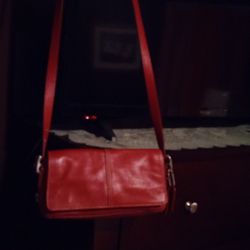 Beautiful Red Coach Crossbody Bag