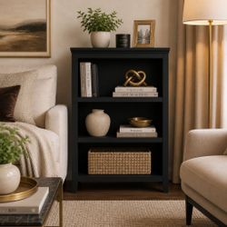 Black Modern Bookshelf – 3 Shelves