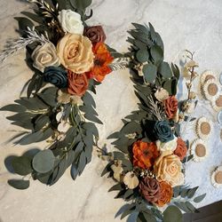 Flower Arrangements Ivory White Eucalyptus Terracotta Burnt Orange