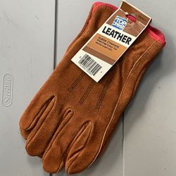 Vintage Leather Suede Insulated Work Gloves 