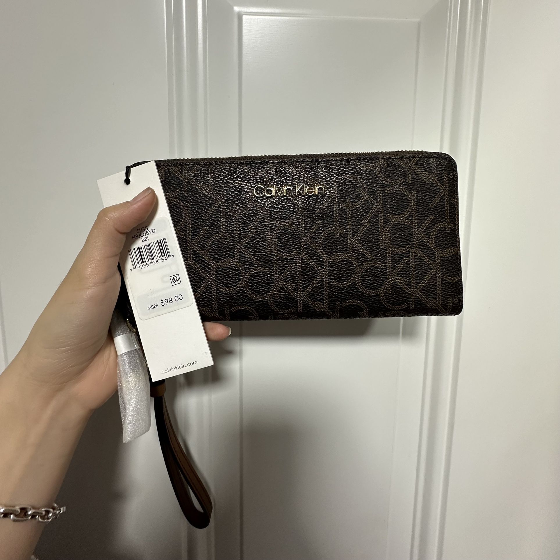 5.0  4 Calvin Klein Key Item Saffiano Continental Zip Around Wallet with Wristlet Strap
